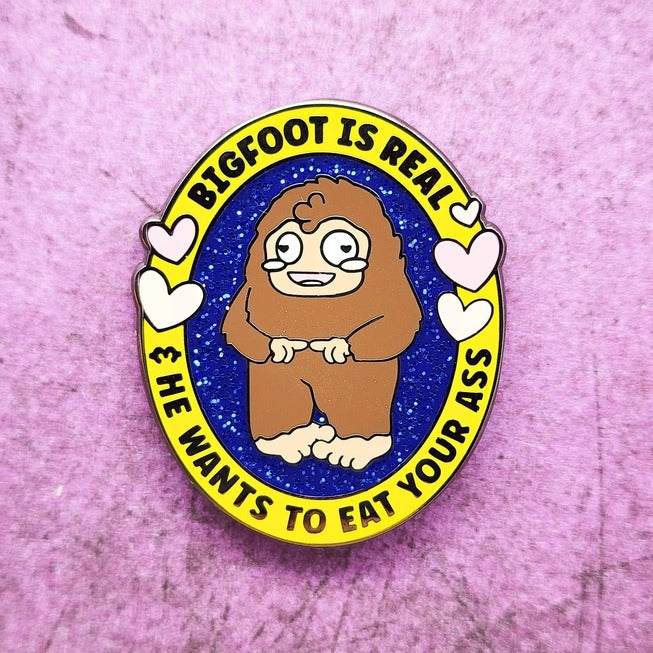 Bashful Bigfoot Enamel Pin - Hot Mess Express Gifts & More 