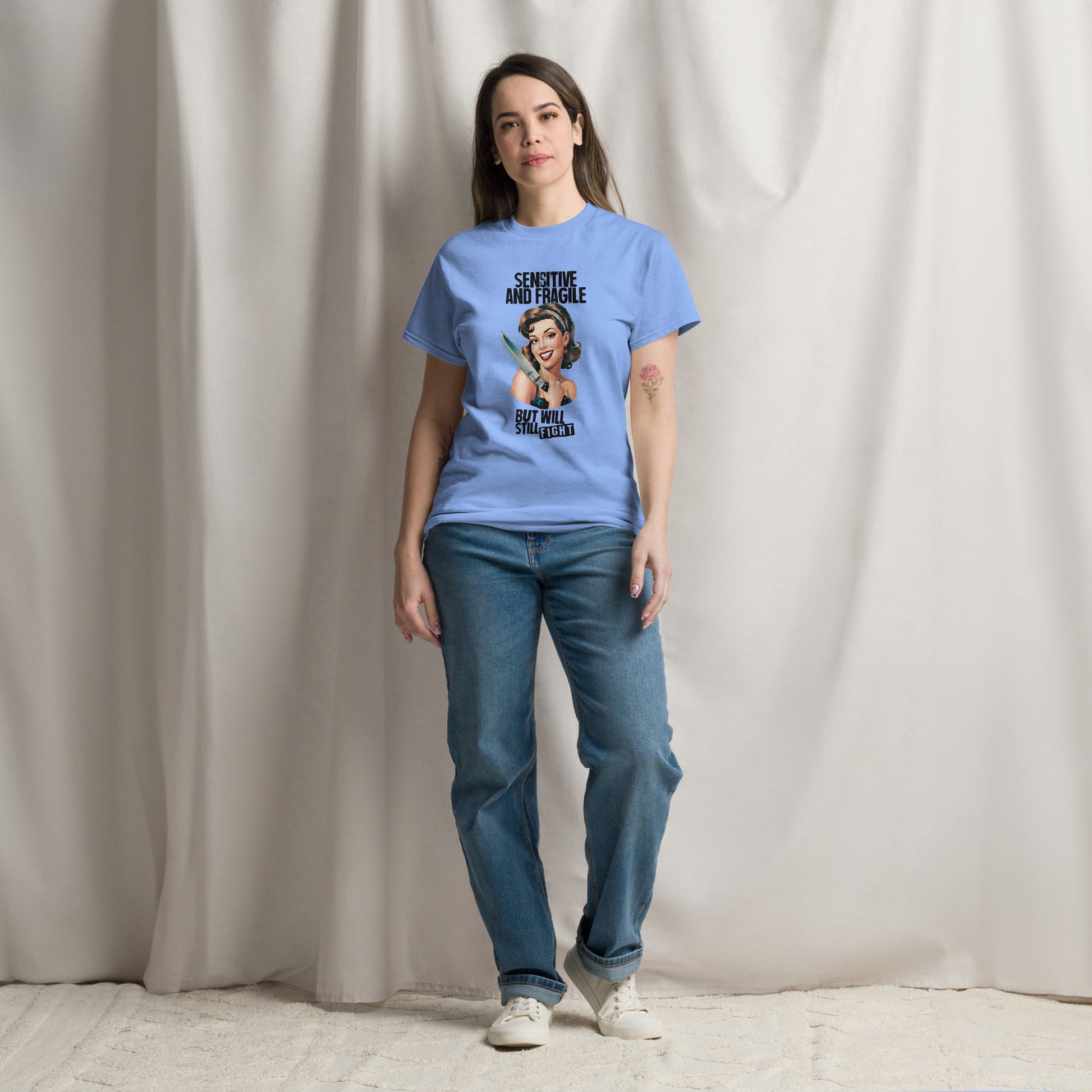 Sensitive and Fragile But Will Still Fight Unisex classic tee - Hot Mess Express Gifts & More 