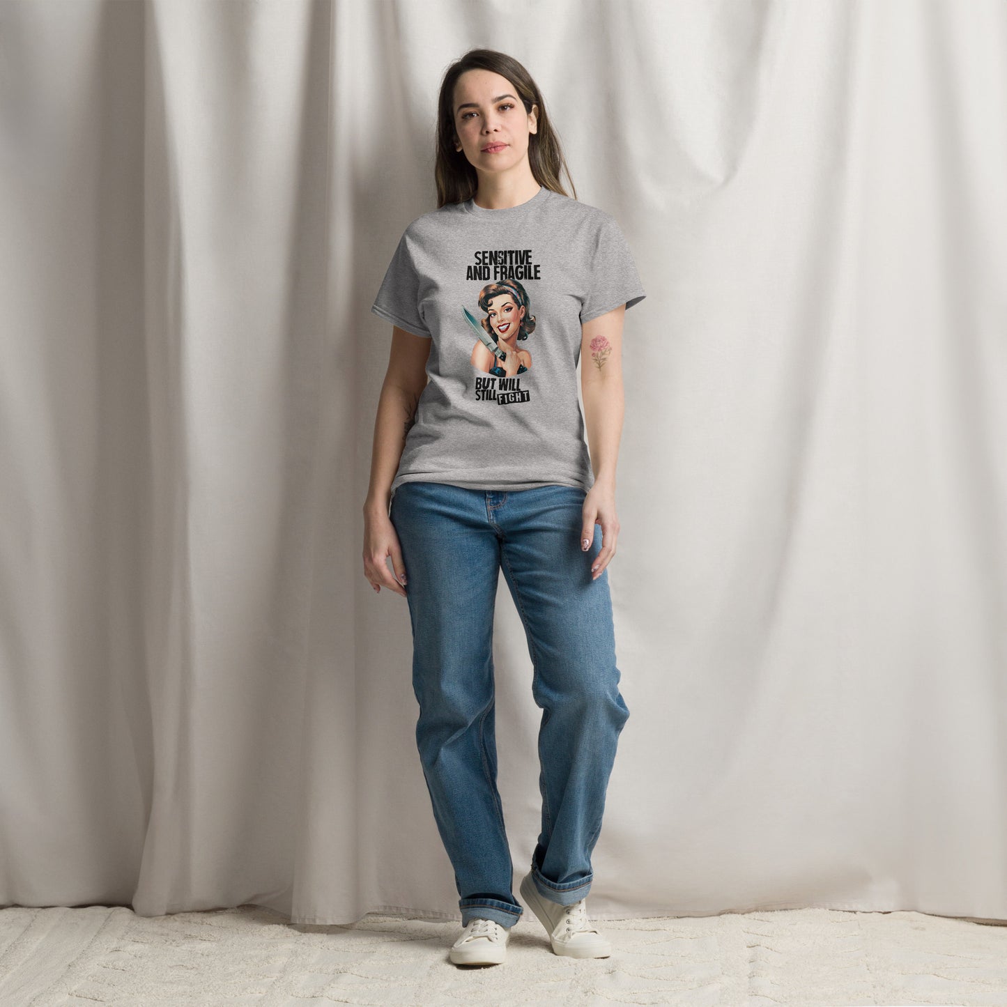 Sensitive and Fragile But Will Still Fight Unisex classic tee - Hot Mess Express Gifts & More 